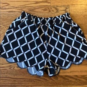 Black and white shorts